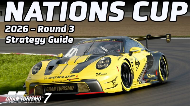 Porsche de competição do Gran Turismo 7 em imagem de preparação para a terceira rodada da Nations Cup do GTWS 2026 no Nürburgring GP
